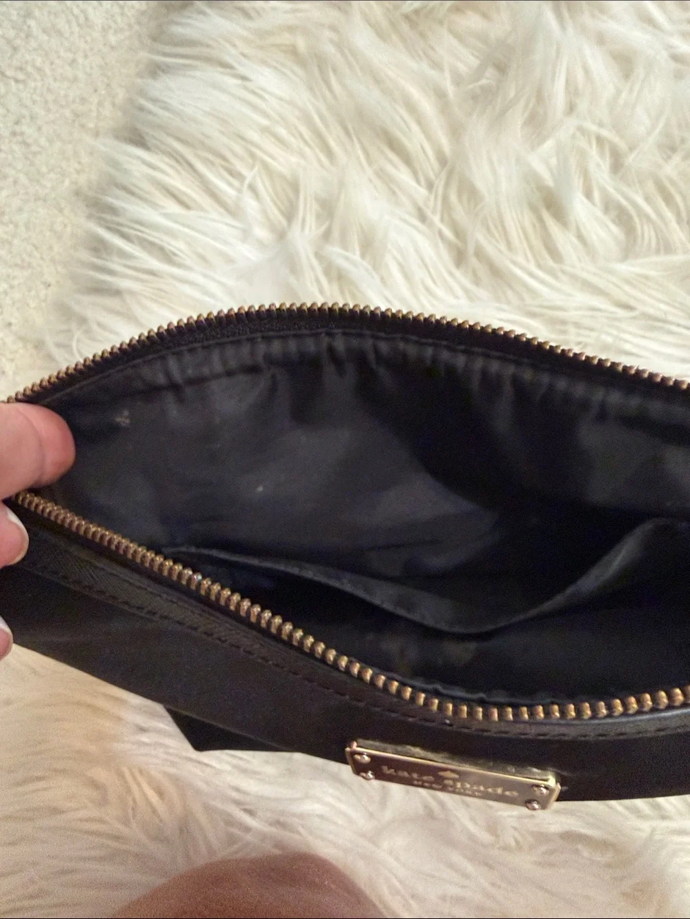 kate spade Black Nylon Cosmetic Pouch/clutch